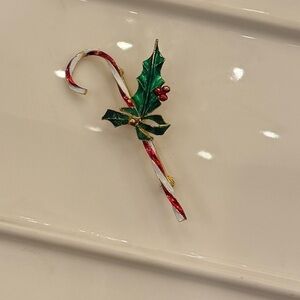 St. Labre marked candy cane brooch. Vintage.